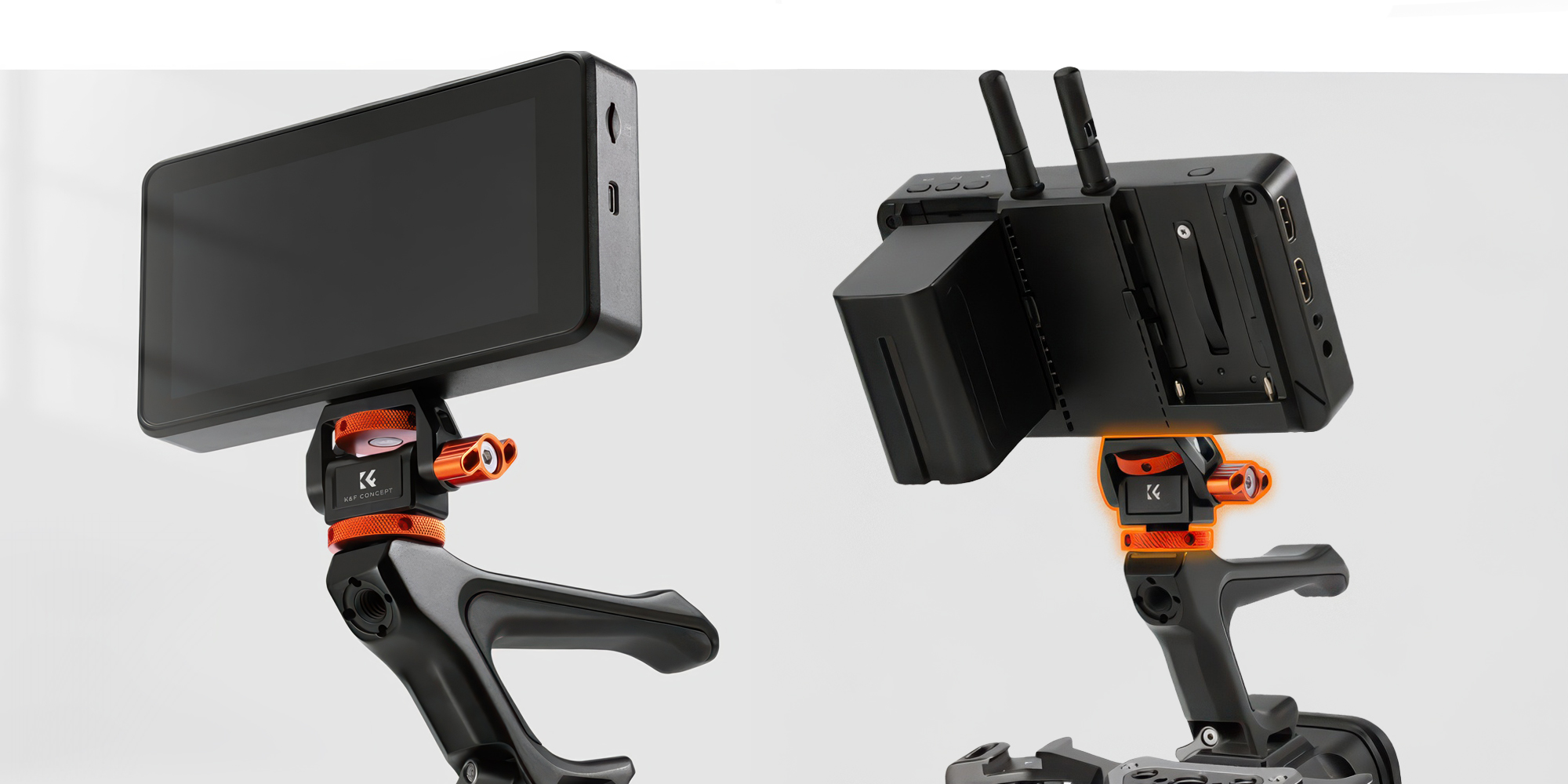 Uchwyt montażowy do monitora K&F Concept MS-42 - pomarańczowo-czarny - Zimna stopka w standardzie